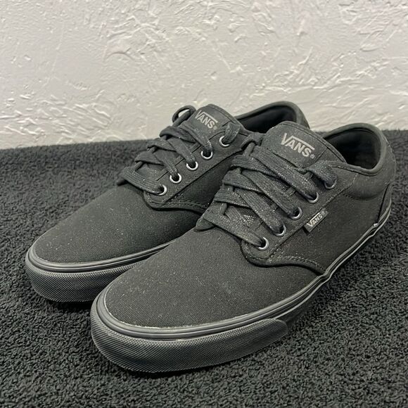 🔥🔥 VANS ATWOOD BLACK/BLACK CANVAS Low Sneaker Men Sz 9.5 - PERFECT Worn Once - Picture 4 of 12